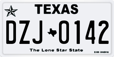 TX license plate DZJ0142