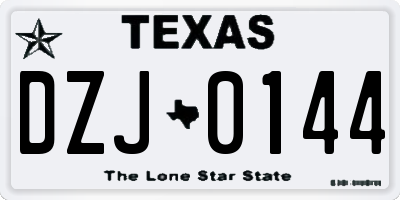 TX license plate DZJ0144
