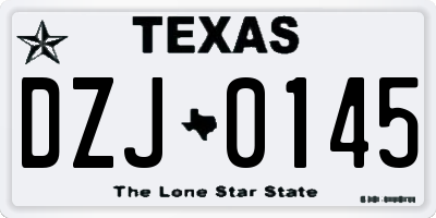TX license plate DZJ0145