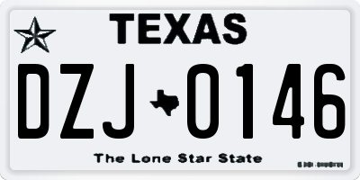 TX license plate DZJ0146