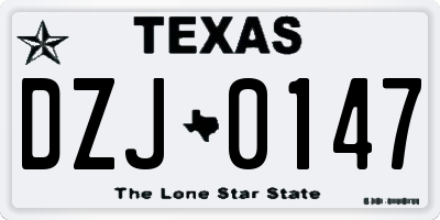 TX license plate DZJ0147