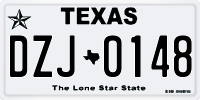 TX license plate DZJ0148