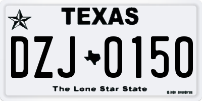 TX license plate DZJ0150
