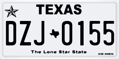 TX license plate DZJ0155