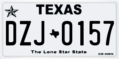 TX license plate DZJ0157