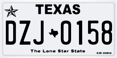 TX license plate DZJ0158