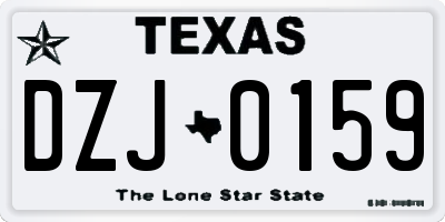 TX license plate DZJ0159