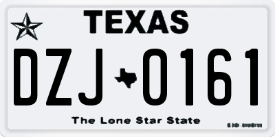 TX license plate DZJ0161