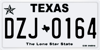 TX license plate DZJ0164