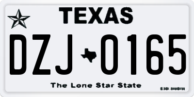 TX license plate DZJ0165