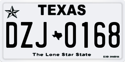 TX license plate DZJ0168