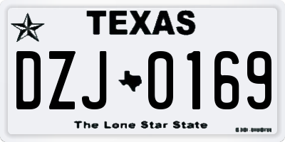 TX license plate DZJ0169
