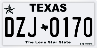 TX license plate DZJ0170