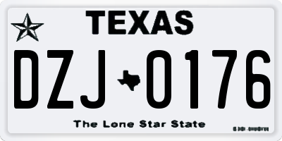 TX license plate DZJ0176