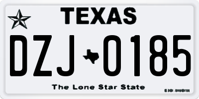 TX license plate DZJ0185