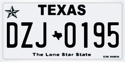 TX license plate DZJ0195