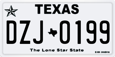TX license plate DZJ0199
