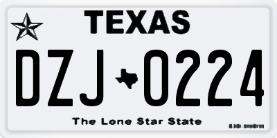 TX license plate DZJ0224