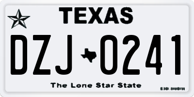 TX license plate DZJ0241