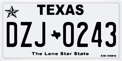 TX license plate DZJ0243