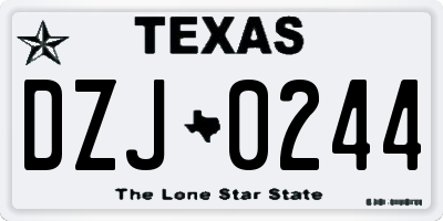 TX license plate DZJ0244