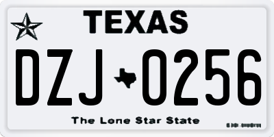 TX license plate DZJ0256