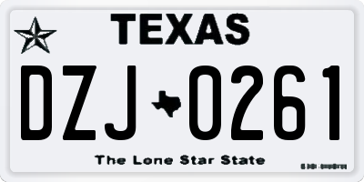 TX license plate DZJ0261