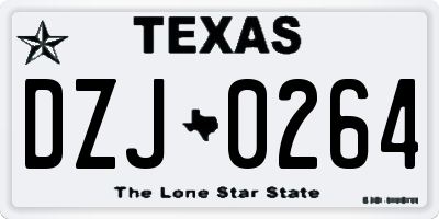 TX license plate DZJ0264