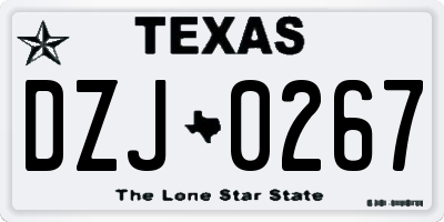 TX license plate DZJ0267