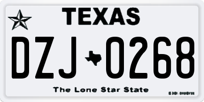 TX license plate DZJ0268