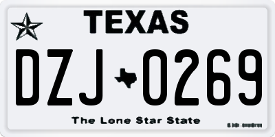 TX license plate DZJ0269