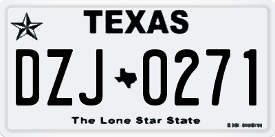 TX license plate DZJ0271