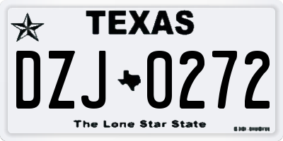 TX license plate DZJ0272