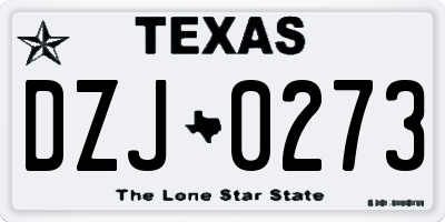TX license plate DZJ0273