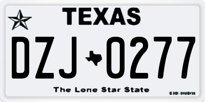 TX license plate DZJ0277