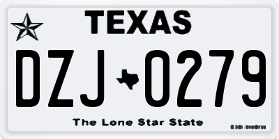 TX license plate DZJ0279
