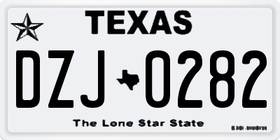 TX license plate DZJ0282