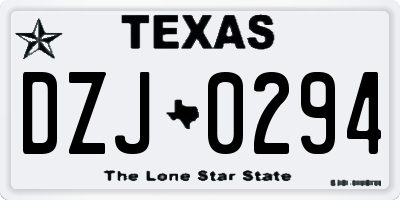 TX license plate DZJ0294