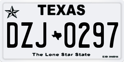 TX license plate DZJ0297