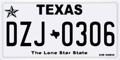 TX license plate DZJ0306