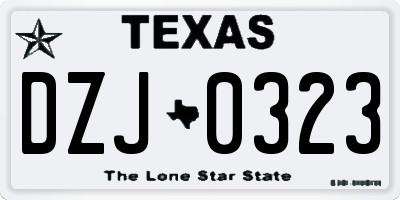 TX license plate DZJ0323