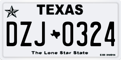 TX license plate DZJ0324