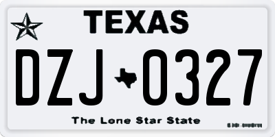 TX license plate DZJ0327