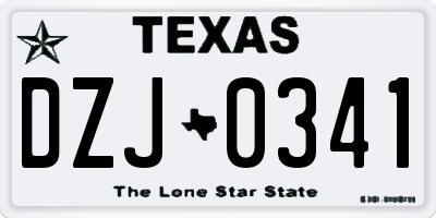TX license plate DZJ0341
