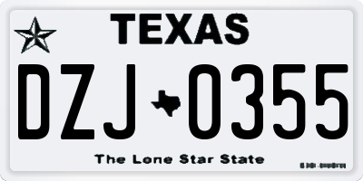 TX license plate DZJ0355