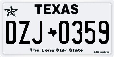 TX license plate DZJ0359