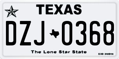 TX license plate DZJ0368