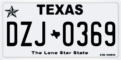 TX license plate DZJ0369