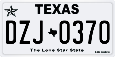 TX license plate DZJ0370