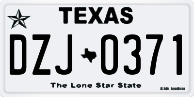 TX license plate DZJ0371
